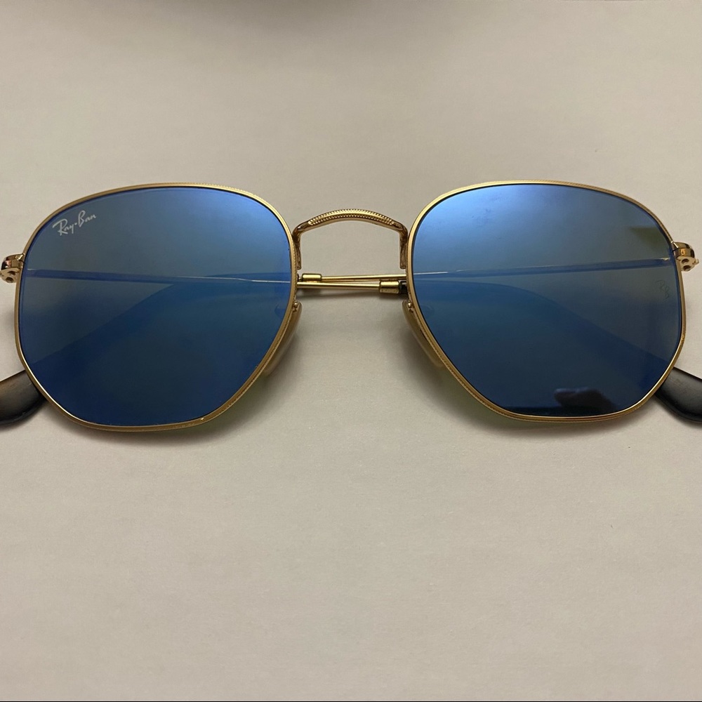Ray-Ban Hexagonal Flat Lenses - Light Blue Gradient Flash